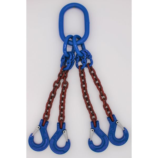 Catena Da Imbracatura Grado 10 A 4 Fili 4,0 M 8 Mm Senza Accorciamento Rosso-Marrone-image