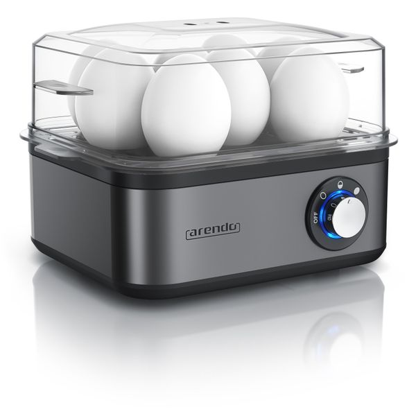 Cuociuova Arendo, 500 W, Acciaio Inox, Durezza Regolabile, Per 8 Uova, Grigio-image
