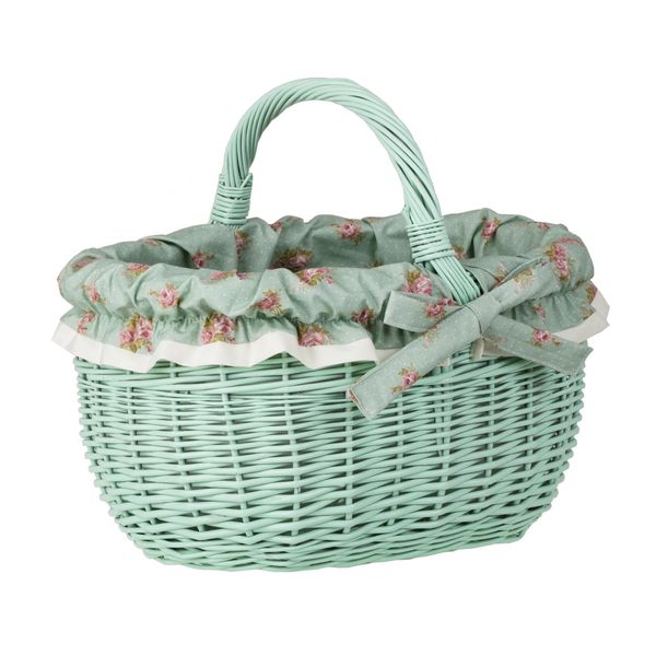 Cesto Per La Spesa / Cesto Regalo In Vimini, Menta-image