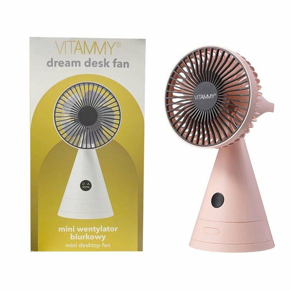Vitammy Ventilatore Da Tavolo Da Sogno, Mini Ventilatore Da Tavolo Usb, Rosa-image