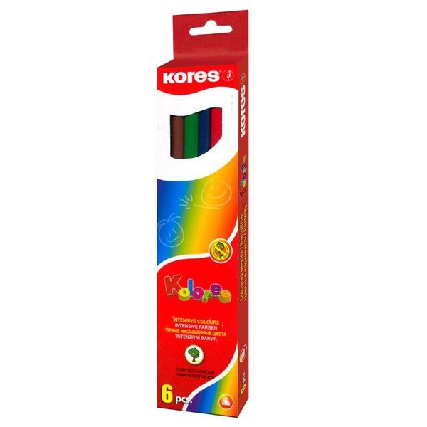 Kores BB93306 Matite Colorate Triangolari Kores "Kolores"", Confezione Da 6 Pezzi"-image