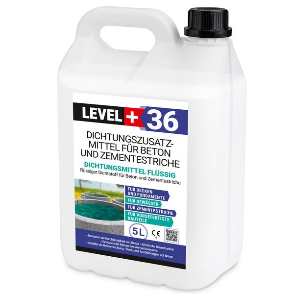 Plastificante Impermeabilizzante Per Calcestruzzo Per Massetti E Cazzuole 5L Livello+36-image