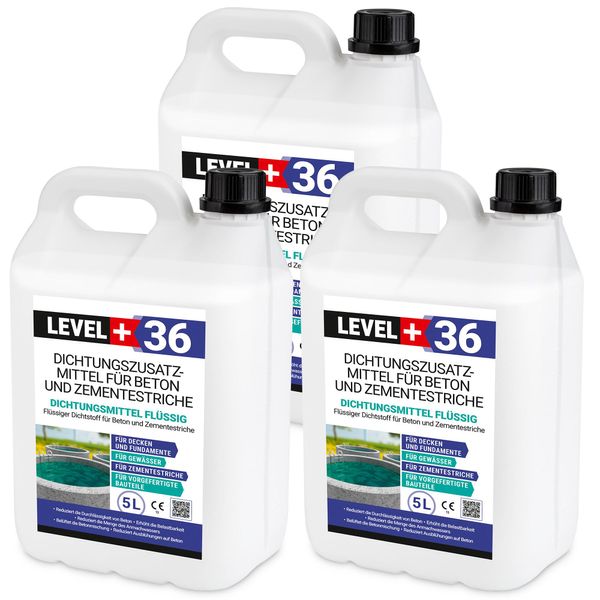 Plastificante Impermeabilizzante Per Calcestruzzo Per Massetti E Rasanti 15L Level+36-image