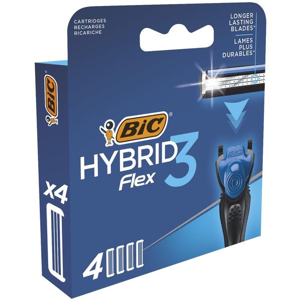Bic Hybrid 3 Flex Ricariche Per Rasoio Da Uomo Con 3 Lame Mobili In Titanio Nano-Tech-image