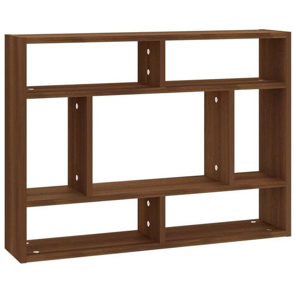 Vidaxl Scaffale A Muro Marrone Effetto Rovere 75X16X55 Cm Materiale A Base Di Legno-image