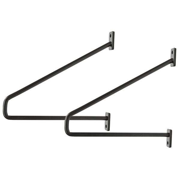 Natural Goods Berlin Supporto Per Mensola Prenzlberg, Supporto Per Mensola, Supporto Per Mensola, Mensola A Muro, Supporto A Muro, Nero, Per Mensola Da 250 Mm, 2 Pezzi-image