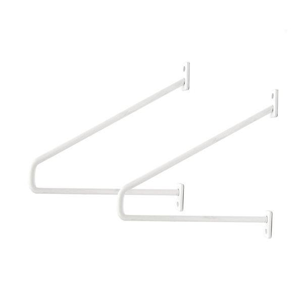 Natural Goods Berlin Supporto Per Mensola Prenzlberg, Supporto Per Mensola, Supporto Per Mensola, Mensola A Muro, Supporto A Muro, Bianco, Per Mensola Da 200 Mm, 2 Pezzi-image