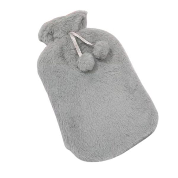 Borsa Dell'acqua Calda Con Copertura Soffice, Terapia Del Caldo E Del Freddo, Morbida, A Prova Di Perdite, Grigio-image