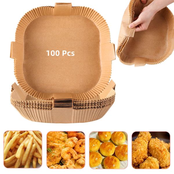 Inf Carta Usa E Getta Air Fryer Con Manico Per Friggitrici 100 Pz Natura 20 Cm-image