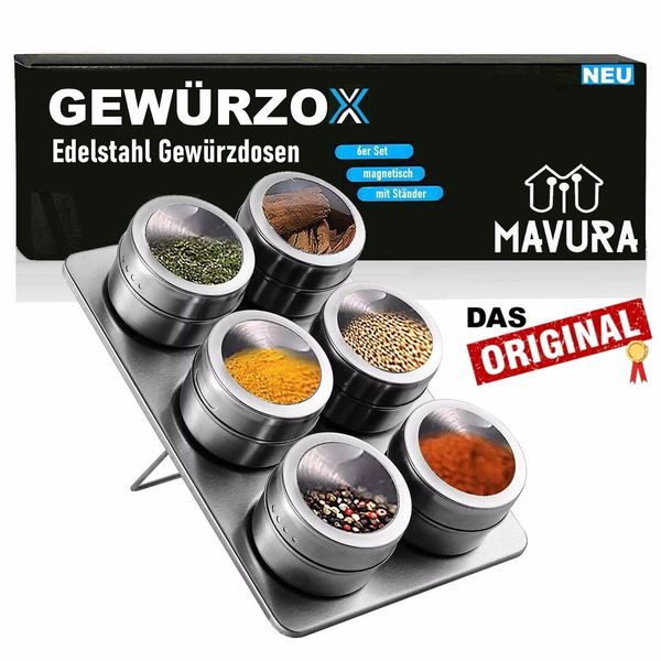 GewÜRzox Barattoli Per Spezie Shaker Per Spezie Portaspezie In Acciaio Inox Barattoli Per Spezie Magnetici-image