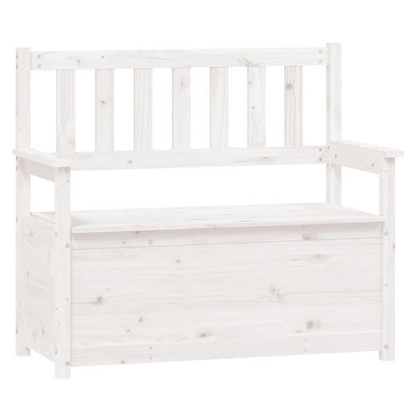 Syfax™ Panca Bianca 112,5X51,5X96,5 Cm In Legno Massello Di Pino-image