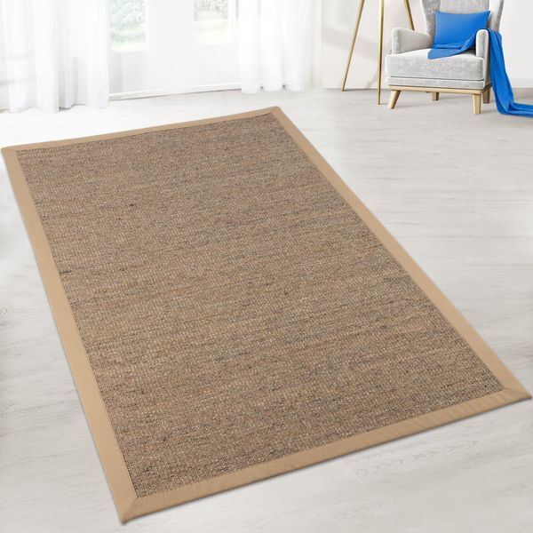Tappeto In Sisal Supporto In Lattice Autentiche Fibre Naturali, Old Heritage, 200 X 290 Cm-image