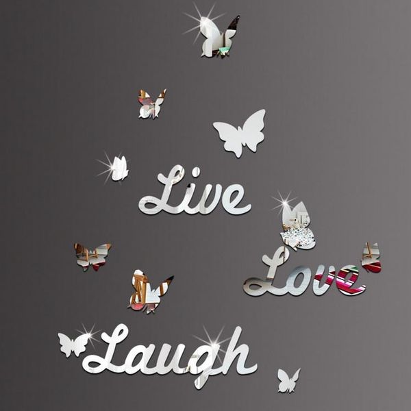 Adesivo Murale A Specchio - Vivere, Amare, Ridere KP16817-image