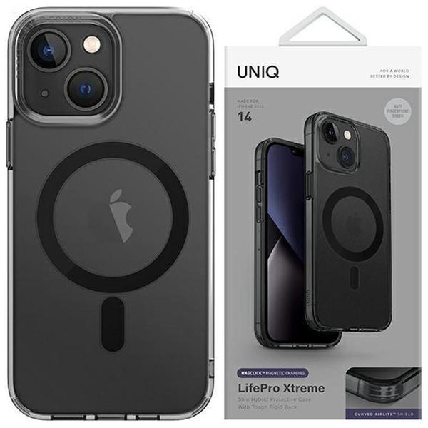 Uniq Etui Lifepro Xtreme Iphone 14 / 15 / 13 6,1 Magclick Per La Ricarica Czarny/Smoke Frost-image