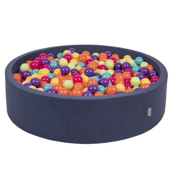 Kiddymoon Piscina Di Palline 120X30Cm 300 Palline ∅7Cm Piscina Rotonda Con Palline Colorate Per Neonati E Bambini-image