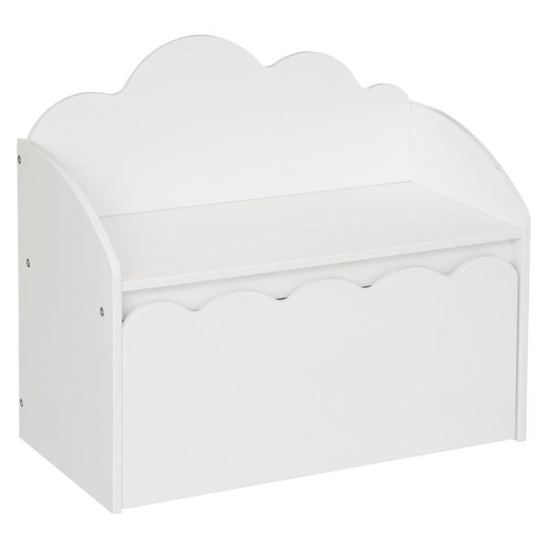 Panca Per Bambini "Nuage"" - Legno - Bianco - 60X30 Cm - Atmosphera CréAteur D'intéRieur"-image