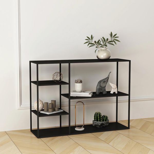 Scaffale Verticale "Isojoki"" 120 X 35 X 87,5 Cm Metallo Nero Opaco"-image