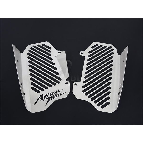 Coperchio Radiatore Zieger Compatibile Con Honda Crf 1000 L Africa Twin|Crf 1000 L Africa Twin Adventure Sports Design Logo Argento-image