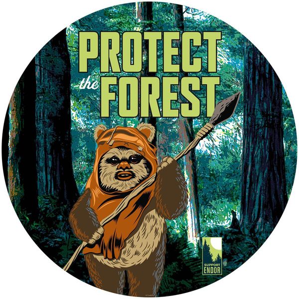 Carta Da Parati Rotonda Autoadesiva Disney Star Wars Ewok Multicolore - 610384 - Ø 128 Cm-image