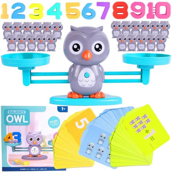 Gioco Del Gufo Da Colorare Bilancia Per Pesare Imparare A Contare Gufi E Numeri Per Pesare Imparare A Contare Bambini Da 3 Anni Regalo-image