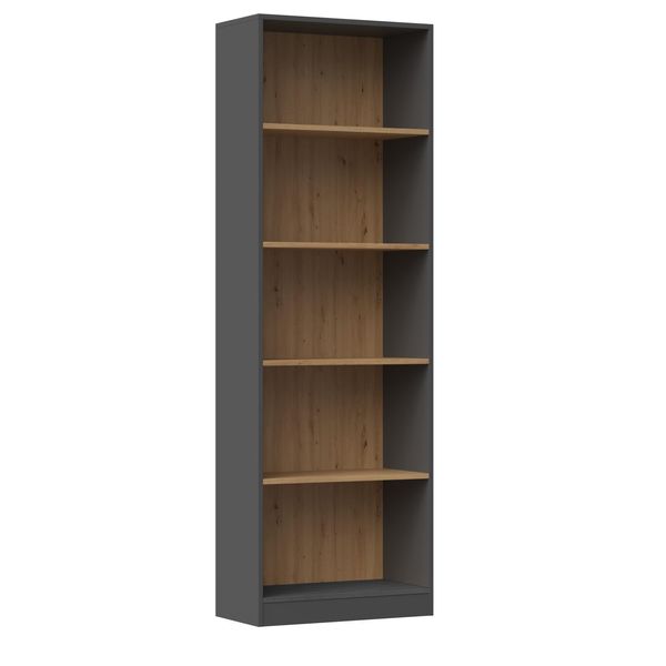 Libreria Stretta Rauno - 60 Cm, Rovere Artisan / Antracite-image