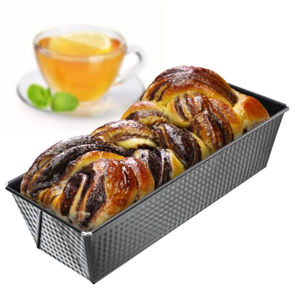 Kadax Teglia Rettangolare Per Pane "Ellos"", Tortiera Con Strato Antiaderente, Teglia Da Forno, Nera, 30 Cm"-image