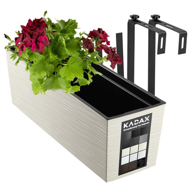 Vaso Da Fiori Kadax Con Inserto "Treviso"", 56 Cm, Con Staffe, Motivo A Scacchiera, Crema"-image