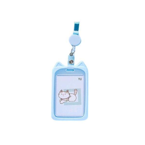 Inf Porta Badge Identificativo Con Cordino Retrattile Blu-image