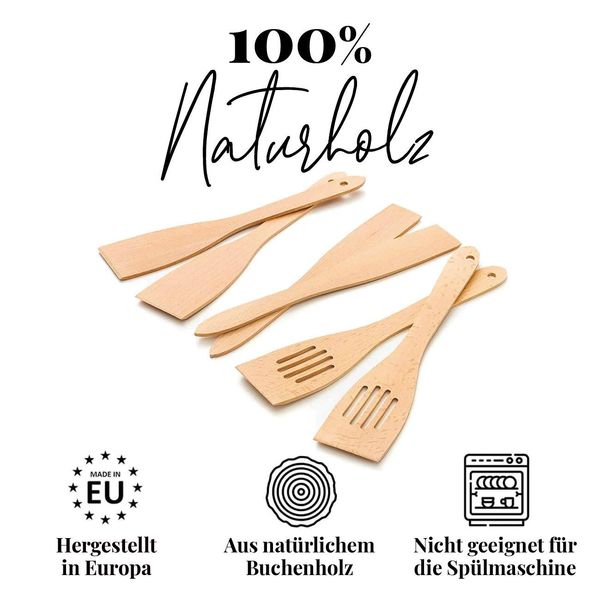 Set Di Spatole Tuuli 6 Pezzi In Legno Di Faggio (6 Spatole Da 30 Cm)-image