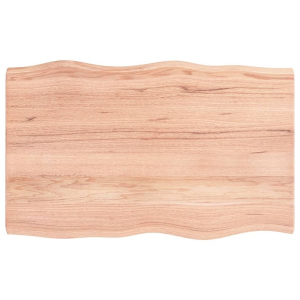 Piano Del Tavolo 80X50X(2-4) Cm In Legno Massiccio Trattato Bordo Albero-image