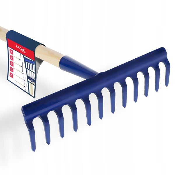 Rastrello Kadax "Vinci"", Rastrello In Metallo, Rastrello A 12 Denti, Rastrello Blu"-image