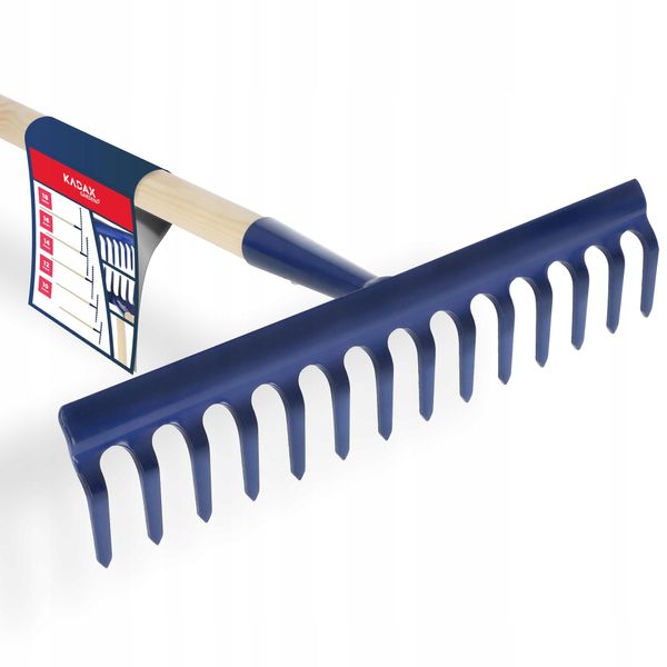 Rastrello Kadax "Vinci"", Rastrello In Metallo, Rastrello A 14 Denti, Rastrello Blu"-image
