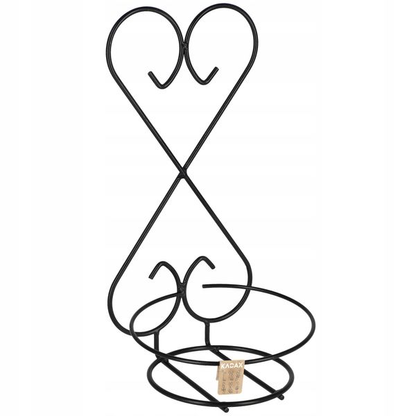 Portavaso Da Fiori Kadax, Cesto Da Parete, Appendino Per Piante In Acciaio, Appendino Per Fiori, Supporto Da Parete, Portafiori Per Uso Interno, Piante, Portafiori, Portavaso, Decorazione, Nero (Cuore)-image