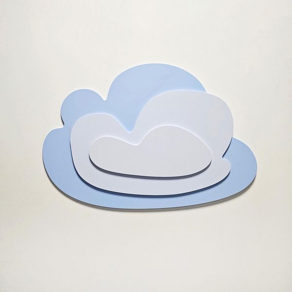 Kiddymoon Decorazione Da Parete 3D Sculture Da Parete Mdf Accessorio Per Bambini Decorazione Da Parete Per Bambini Decorazione Divertente Montessori Cloud, Blu-image