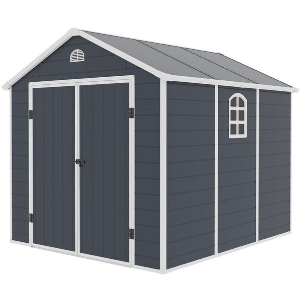 Casetta Da Giardino In Plastica Rojaplast Ave H 228 X 268 Cm Grigio-image