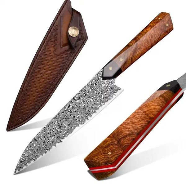 Coltello Da Cucina In Damasco Harahu KO-29022 - Marrone KP29022-image