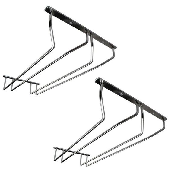 Set Di 2 Binari Per Bicchieri | Portabicchieri 34,5X22,2X16,1Cm A Parete | 2 File Di Binari Per Bar | Portabicchieri Per Champagne | Portabicchieri Per Vino A Soffitto | Portabicchieri Per Vino | Portabicchieri Per Casa, Bar, Caffè-image