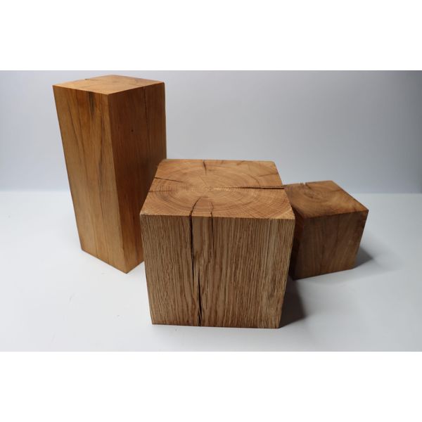 Blocco Di Legno Di Quercia 10X10X50Cm Oliato Blocco Di Quercia Massiccio Decorazione Di Legno Sgabello Di Quercia Cubo-image