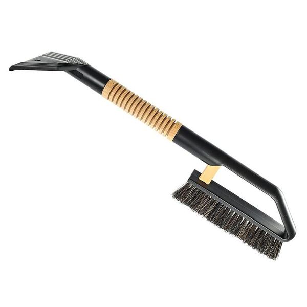 Spazzola E Raschietto 55 Cm Con Lama In Ottone, Manico In Legno Dentellato-image