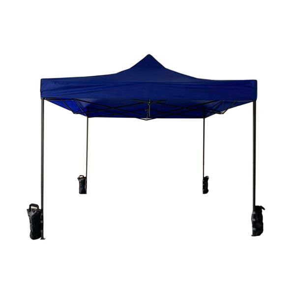 Rebecca Mobili Gazebo Pieghevole 3X3 M Con 4 Pesi In Metallo E Poliestere Blu-image