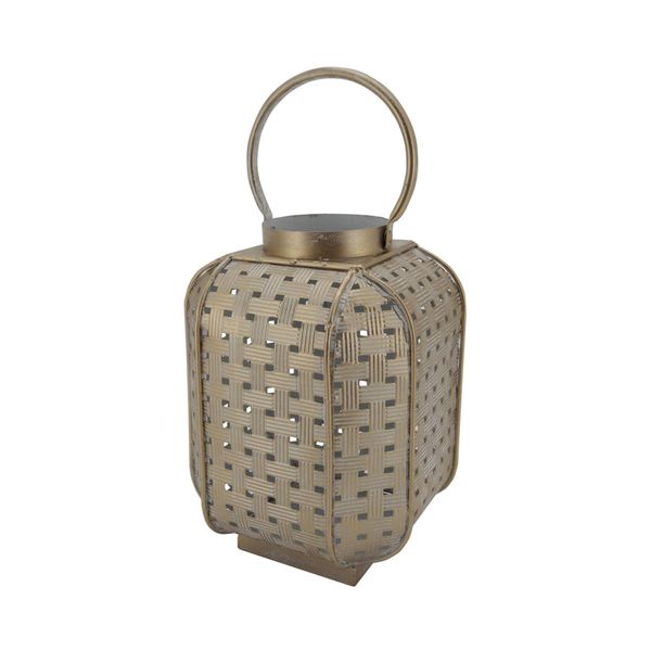 Lanterna Rebecca Mobili, Stile Etnico, Metallo Dorato, 22X16X16 Cm-image