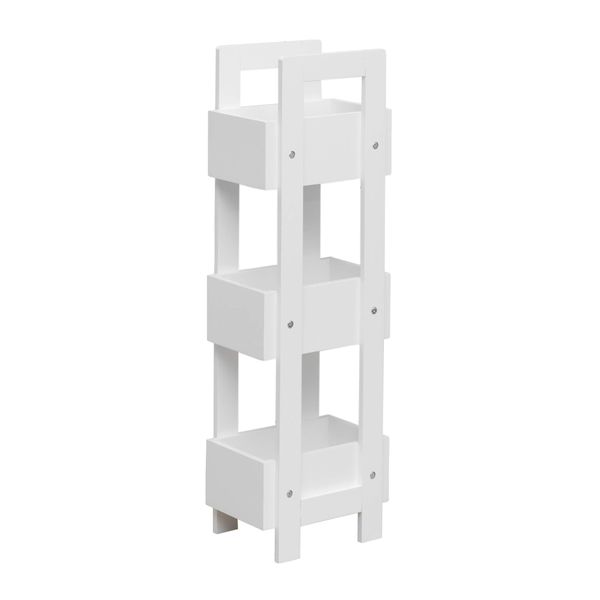 Scaffale Rebecca Mobili Con 3 Ripiani In Mdf Bianco-image