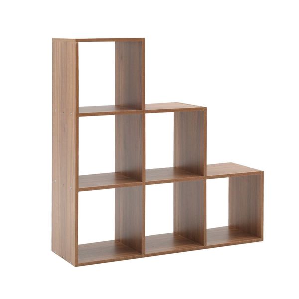 Libreria Rebecca Mobili A 6 Scomparti In Mdf, Colore Rovere Marrone-image