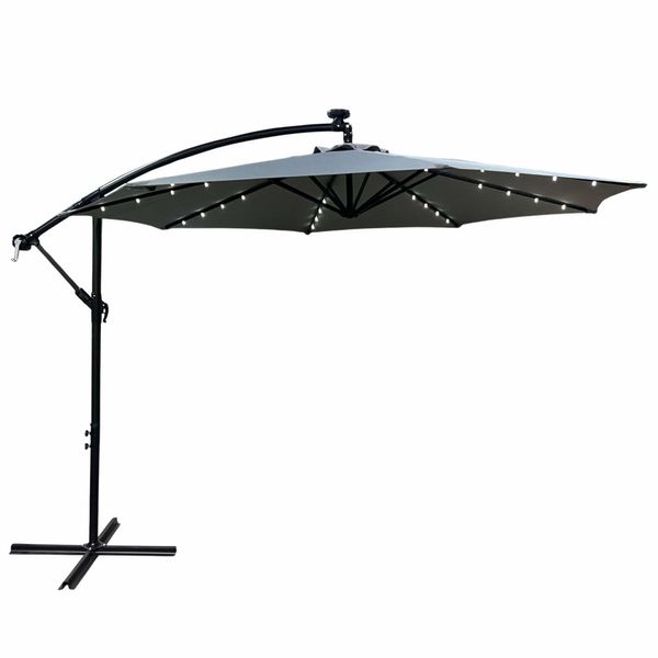 Akord Ombrellone Da Giardino Milin Grigio 245X245X245 Cm-image