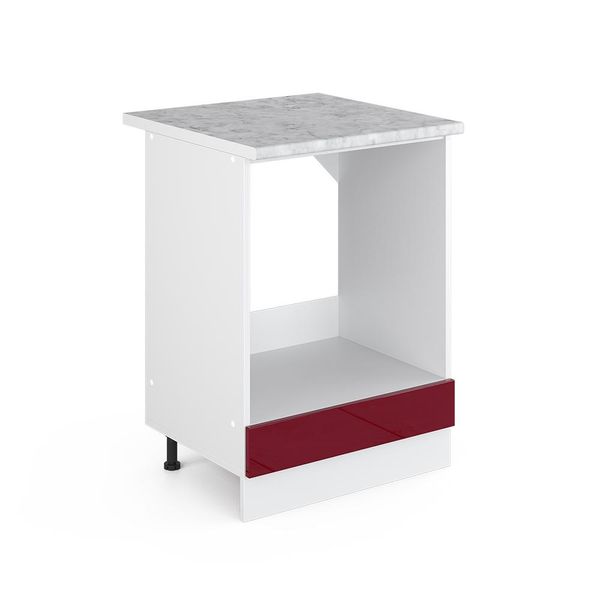 Vicco Mobile Per Forno Da Incasso R-Line, 60 Cm , Pl Marmo, Rosso Lucido/Bianco-image
