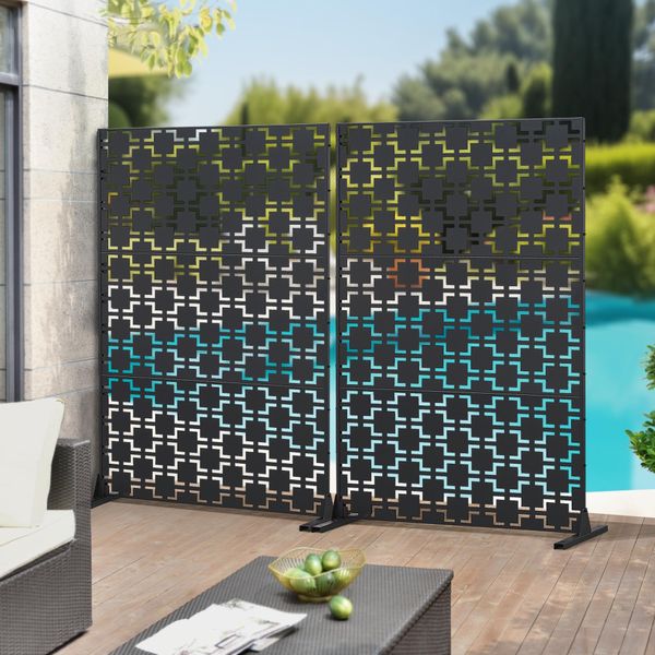 Parete Divisoria "Basciano"" In Acciaio Zincato 180 X 120 Cm Nero"-image
