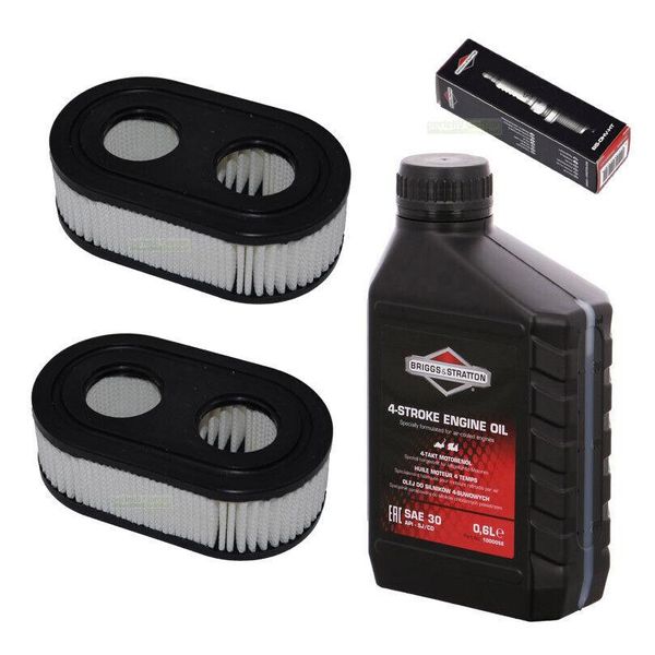 Candela + Filtro + Olio Per Tosaerba Per Briggs & Stratton B&S Bs 550E 550EX 575EX-image