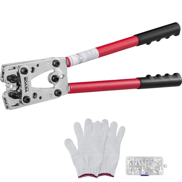 Vevor Pinze Per Crimpare Capocorda 6-50 Mm², Pinze Per Crimpare Cavi Di Batteria 10-1/0 Awg Per Crimpatori Di Terminali Di Batteria, Utensile Per Crimpare Con 6 Misure, Pinze Per Crimpare Terminali Di Rame Pinze Per Crimpare Pinze Per Capocorda A Tubo-image