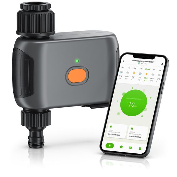 Brandson - Computer Per Irrigazione Con Wlan - Sistema Di Irrigazione Wifi Per Giardino - Timer - Timer Per Irrigazione - Irrigazione Automatica - Ritardo Pioggia - Alexa, Google Assistant-image