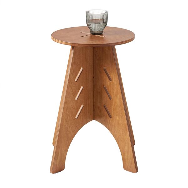 Sobuy HFBT01-K-BR Tavolino Con Incastri A Tenone Tavolino Da Caffè Tavolino Da Letto Comodino Tavolino Da Divano H48,5 X Ø32,5 Cm-image